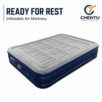 Matelas pneumatique gonflable automatique avec pompe électrique intégrée, dessus floqué imperméable, pour camping, tente, maison, couchage d'invités