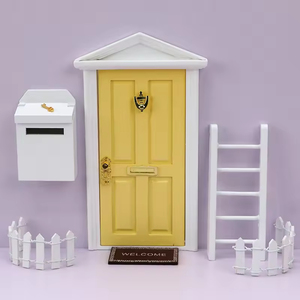 Accessoires pour maison de poupée, ensemble de portail de jardin féerique, mini-portail en bois pour elfes, porte de conte de <span class=keywords><strong>fées</strong></span> pour nains, mini-jouet éducatif - Product Image 6
