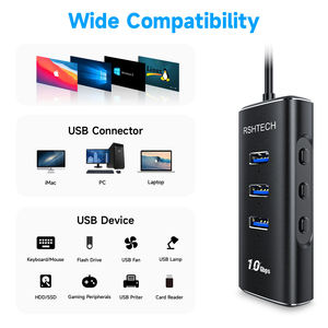 Rshtech ตัวแยกสัญญาณ<span class=keywords><strong>5</strong></span> in 1แบบใน1 3.1การถ่ายโอนข้อมูล USB พร้อมอะแดปเตอร์ USB ฮับ5V/2A สำหรับอุปกรณ์เสริมคอมพิวเตอร์ - Product Image 6