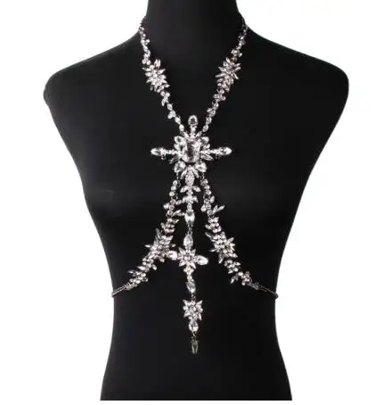 Dvacaman-Cadena de cuerpo completo de cristal para mujer, nuevo diseño Sexy, cadena de cintura Maxi, joyería, collar llamativo