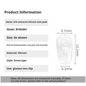 G14 Silicone <strong>Nose</strong> <strong>Pads</strong> for <strong>Glasses</strong> Left Right Accessories with <strong>Plastic</strong> Metal Cigarette Holder with Silicone Pipe <strong>Glasses</strong> <strong>Frame</strong> - Product Image 6