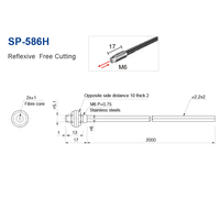 150 ° Sonde de capteur à fibre optique M6 à réflexion diffuse, type C, résistante aux hautes températures, remplaçant le FU-85H