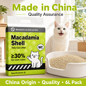 Arena para Gatos de Tofu de Suministro Directo, 6L, Cáscara de Nuez de Macadamia, Sin Olor, Micropolvo, Gránulos Beige para Arenero de Gatos - Product Image 1