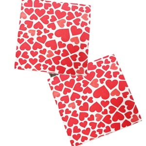 Printed Heart Shaped Square Paper Napkins 330mmx330mm For Valentine'S Day Celebrations - Product Image 5