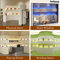Mur d'exposition en papier lumineux Spazepaper avec étagère, paroi arrière avec écran de projection LED pliable rapide