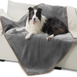 Mantas de Lana <span class=keywords><strong>Sherpa</strong></span> Lavables para Perros, Cubierta de Cama de Viaje para Perros Impermeable de Doble Cara, Manta para Mascotas - Product Image 2