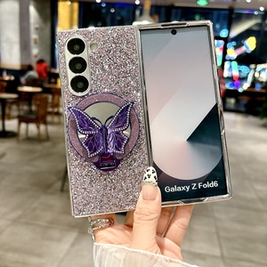 Funda para Teléfono con Pedrería Electrochapada y Soporte de Mariposa para Samsung Z Fold 7/8 Z Fold 4/5/6, Carcasa Plegable - Product Image 4