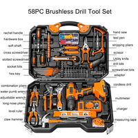 Herramientas sans fil kit d'outils à main réparation électrique combinaison boîte à outils matériel clé à main boîte à outils ensemble