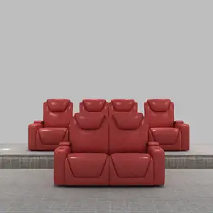 2023 Luxus 1/2/3/4 Sitzer Top Narben leder elektrische Liege sofa Kinos tuhl Heimkino-Möbel für Wohnzimmer Studio