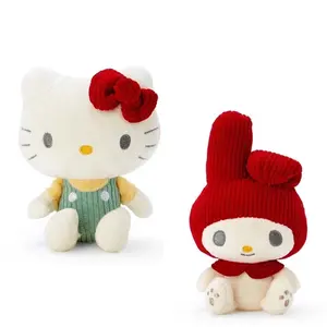 Obral besar mainan boneka Kuromi merah lucu mainan Hello Kitty bulu Polar bordir Hello Kitty tas rias untuk wanita
