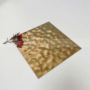 EX116 Golden Water Ripple Decorative Stainless Steel <b>Sheet</b> 302 304 304L Corrugated Water <b>Mirror</b> Plate Bending Welding Available - Product Image 1