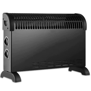 Radiateur électrique à convection 750W 1050W 1800W 3 niveaux de chaleur 52,5x17x32,5 cm Noir - Product Image 1