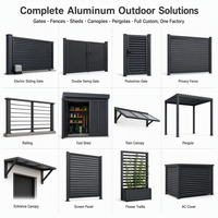 Abri à outils standard en aluminium 3x2x2.1m avec toit plat et portes d'accès à persiennes, taille personnalisée