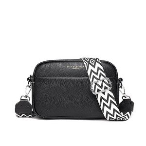 Women Crossbody Camera Bag PU Leather Shoulder Messenger Purse Wide <b>Strap</b> Zipper Closure Daily Party Travel - Product Image 1