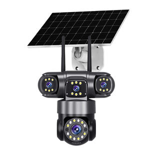 2025 Vente chaude 8MP <span class=keywords><strong>360</strong></span> Caméra de sécurité domestique sans fil WiFi/4G à énergie solaire avec capteur CMOS à trois objectifs pour la surveillance extérieure - Product Image 1