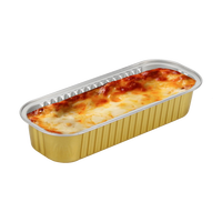 Conteneur alimentaire en aluminium doré avec couvercle 200 ml, boîte de cuisson jetable écologique pour la restauration à emporter