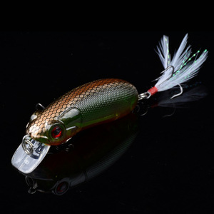 Leurre de pêche crankbait 6cm 10g, wobbler dur avec hameçons à plumes - Product Image 3