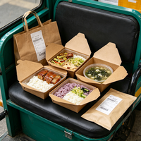 Boîtes à emporter en papier kraft, emballages de restauration jetables personnalisés