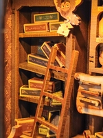 Kits de construction de niches à livres et de maisons de poupées en bois 3D - Modèle de mini-librairie et jouets en bois pour enfants à exposer