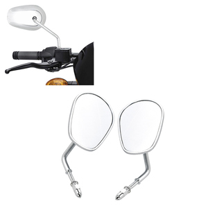 Espejos retrovisores metálicos Retro para motocicleta Harley Sportster Dyna, espejo lateral convexo de visión amplia, acabado cromado - Product Image 5