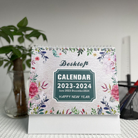 Pemasok sampel gratis grosir pesanan khusus ukuran kecil Spiral ikat harian kutipan inspirasional meja tenda kalender selamanya