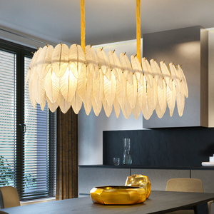 <span class=keywords><strong>Lustre</strong></span> de salon de luxe italien, moderne et minimaliste, en verre, pour chambre à coucher et salle à manger, avec plumes - Product Image 1
