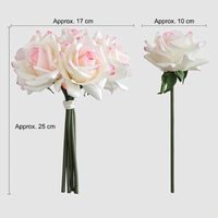 Bouquet de roses en soie au toucher réel, fleurs artificielles, bouquet floral artificiel pour mariage, décoration de table à la maison