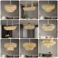 Lustre en cristal moderne, simple et luxueux pour salon duplex, villa, hall d'hôtel, maison haut de gamme
