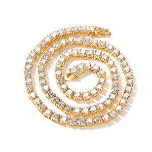 Collar de Cadena de Tenis Clásico UWIN 5A CZ de 2mm 3mm 4mm 5mm 8mm de 1 Fila de Circonitas Cúbicas Redondas Joyería Helada de Hip Hop - Product Image 5