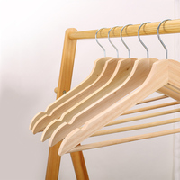 Logo personnalisé Chiffons Vêtements Pantalons Chemises Cintres en bois massif Hommes Costume Manteau De Luxe Antidérapant Noir Blanc Cintres en bois pour vêtements