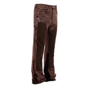 Pantalones Casuales de Trabajo para Hombre, a la Moda, con Logotipo de Marca Personalizado, Diseño Ajustado con Combinación de Colores Laterales, Estilo Carpintero - Product Image 5