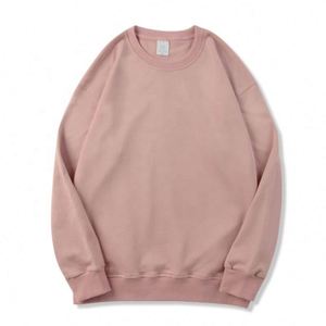 Felpa Larga in Cotone da <span class=keywords><strong>Donna</strong></span>, Manica Lunga <span class=keywords><strong>Senza</strong></span> <span class=keywords><strong>Cappuccio</strong></span>, Pullover Tinta Unita, Top Corto con Collo Tondo, Abbigliamento Femminile - Product Image 4