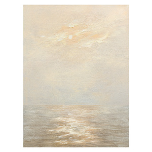 Hand Painted Oil Painting Gentle Tide Creamy Style Vertical Impressionism Art For Living Room Entryway Decorative <b>Wall</b> Art - Product Image 5