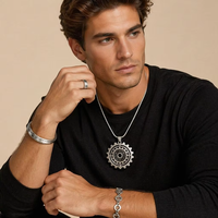 Prix d'usine – Ensemble de bijoux pour homme en acier inoxydable 316L, style steampunk, avec collier, bracelet, bague et manchette à engrenages mécaniques – Personnalisation OEM