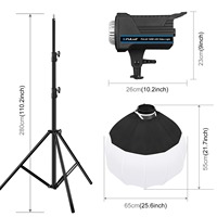 Kit d'éclairage de studio vidéo PULUZ 220V 120W avec pied d'éclairage de 2,8 m et boîte à lumière pliable de 65 cm, couleur réglable de 2700K à 6500K pour la photographie