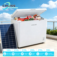 258L Taşınabilir Güneş Enerjili Buzdolabı 12/24V AC DC Güneş Enerjili Dondurucu Kalınlaştırılmış Köpük Sıcak İklimlere Dayanıklı Soğutma