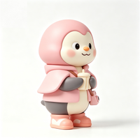 Figurine d'art personnalisée Pingouin en PVC et ABS, Statue de personnage de dessin animé, Fabrication OEM en Chine, Figurine personnalisée pour la vente en gros de produits de marque