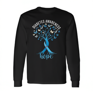 Camiseta de manga larga con diseño de árbol de esperanza para concienciación sobre la diabetes, tipo 1, tipo 2 - Product Image 2