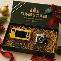Mini-caméra de Noël avec design personnalisé sur le devant, cadeau fantaisie en plastique pour les fêtes