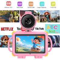 Tablet Educativa para Niños de 7 Pulgadas con Android 15, 3GB de RAM, 32GB de Almacenamiento, Procesador Rockchip de Cuatro Núcleos, WiFi, Nueva con Funda de Silicona