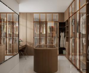 Dressing Moderne de Luxe avec Îlot de Rangement et Commodes Intégrées - Product Image 2