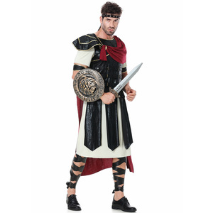 <span class=keywords><strong>Costume</strong></span> da <span class=keywords><strong>Gladiatore</strong></span> Romano per Halloween Set Completo con Mantello - Product Image 4