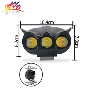 Xe Máy accessorieswholesale 12W kép màu <span class=keywords><strong>Led</strong></span> Xe Máy Sương Mù Ánh sáng với Owl thiết kế 3 ống kính lái Xe Sương Mù Ánh Sáng - Product Image 2