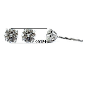 Boucles d'oreilles clous en or blanc 18 carats avec diamants véritables taille brillant rond, fabriquées à la main, design classique, pour fiançailles, mariage et soirées, directement de notre usine en Chine. - Product Image 2