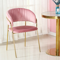 Chaise de luxe en velours français, tissu rose moderne, bleu, vert, gris, or