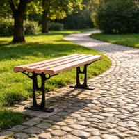 Banc de jardin moderne en aluminium avec structure en HDPE, résistant à l'eau et durable