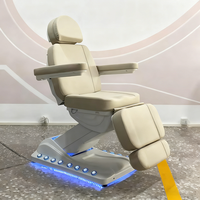 Meubles de salon de beauté modernes, lit de spa facial beige, lit cosmétique de luxe, table de massage médicale inclinable à 4 moteurs avec commande au pied