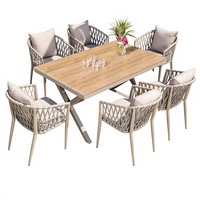 Ensemble table et chaises de jardin en alliage d'aluminium style nordique pour extérieur, idéal pour cour et balcon - Chine