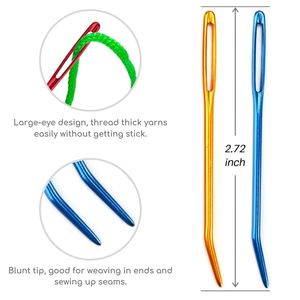 9 pièces aiguilles <span class=keywords><strong>à</strong></span> <span class=keywords><strong>repriser</strong></span> émoussées <span class=keywords><strong>laine</strong></span> <span class=keywords><strong>à</strong></span> tricoter et fil enfileur couture <span class=keywords><strong>à</strong></span> la main artisanat broderie tissage aiguilles <span class=keywords><strong>à</strong></span> coudre pour couture - Product Image 3