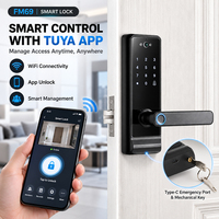 Interphone vidéo WiFi Tuya, étanche, avec reconnaissance faciale, serrure de porte à empreintes digitales, serrure intelligente à distance pour porte en bois, stockage dans le cloud